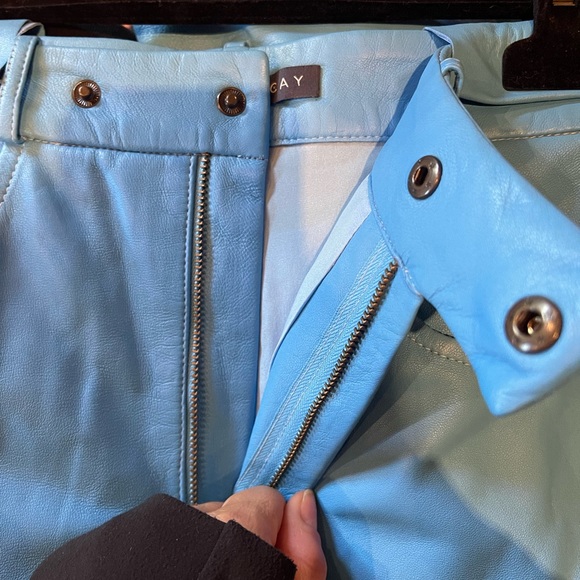 Zeynep Arcay Blue leather tapered pants - Picture 5 of 5